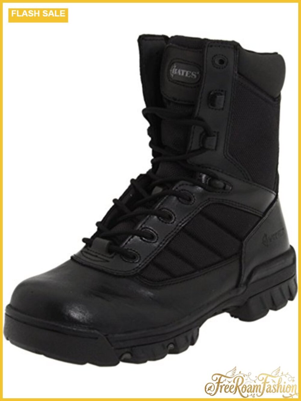 Tactical Side Zip Boot Leather Nylon Slip Resistant Work Boot